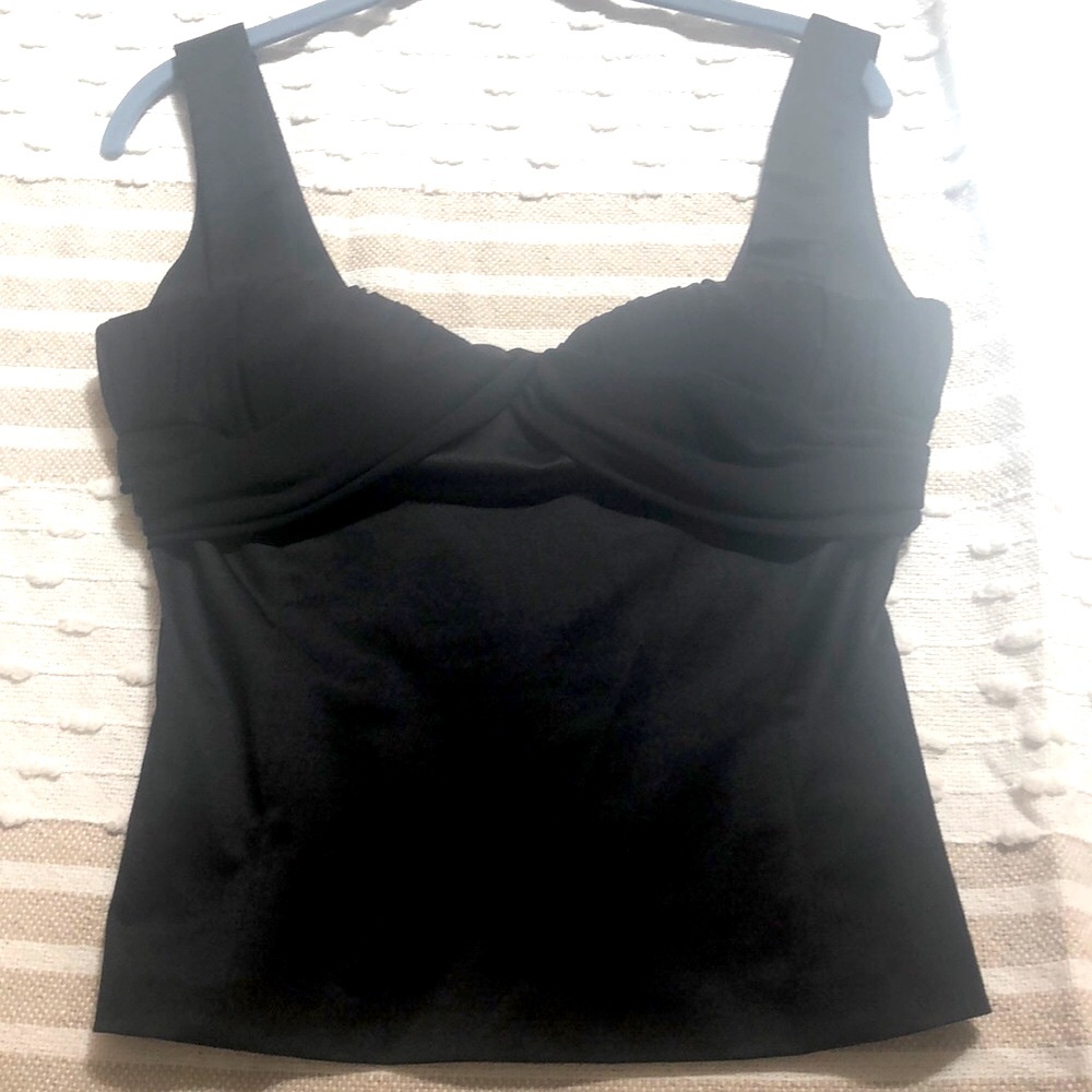 Versace VJC NWOT Made in Italy. Gorgeous black silk crepe bustier style back zip